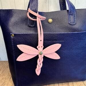 Portland Leather Dragonfly Charm VINTAGE PINK Purse Charm FAST SHIP Bag Charm